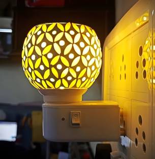 BFAAST LED Kapoordani/Aroma Oil Diffuser With On Off Switch For Burner & Night Bulb Glass, Plastic Incense Holder