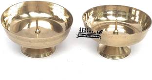 amishi blissful decor Dhoop Stand Candlestick Holder Incense Agarbatti Holder For Festive Puja Diwali Brass Incense Holder Set
