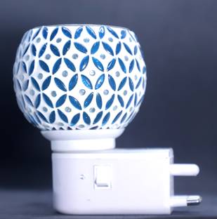 Radhey Radhey Electric Kapoor Dani for Home,Office with On/Off Switch & Night Lamp,Smoke Free Ceramic Incense Holder