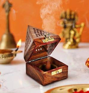 HAPY HAVEN Dhoop , Agarbathi Stand, Computer Sambrani Wooden Incense Holder Wooden Incense Holder
