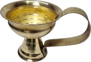 Divine Bazaar Dhoop Loban Dani, Dhuna stand, Brass Dhunachi for Puja Brass Incense Holder