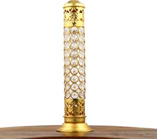 SMILES GIFT Crystal Incense Holder with Floral Cutwork for Pooja, Décor & Gifting Brass Incense Holder