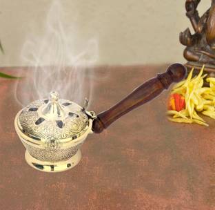 Dsh Home Purifying Brass Dhuna Loban Burner. Brass Incense Holder