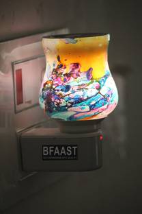BFAAST Handcrafted Unique Colors Changing 7 in 1 Led Kapoordani with Night Lamp Glass Incense Holder