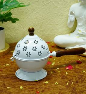 SONE KEY CHIDIYA Sone Key Chidiya Modern Spritual Metal Dhoopdani, White ,Pack1 Iron Incense Holder