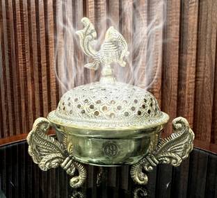 Dsh Brass Incense Burner Loban Burner Multipurpose Kapoor Dani Home Office Temple. Brass Incense Holder