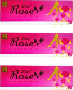Balaji Rose Dhoop Sticks Combo, Premium agarbatti for Meditation & Yoga, 60G Each, Rose