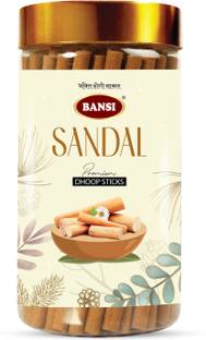 BANSI Signature Premium Dhoop Sticks Chandan Jar 100Gms Charcoal Free Sandalwood Dhoop Sandal