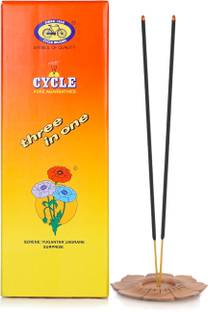 Cycle Three in One Agarbatti with 3 Signature Fragrance - Health, Wealth & Happiness. - Lily, Floral, Woody, Natural