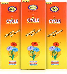 Cycle Three in One Agarbatti with 3 Signature Fragrance for Health, Wealth & Happiness - Lily, Floral, Woody, Natural