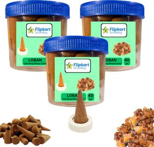 Flipkart SmartBuy Loban Herbal Dhoop Incense 120 gm Organic Sticks Charcoal Free Cow dung Organic Incense Stick, Frakincense