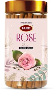 BANSI Pooja Dhoop Sticks Premium Gulab/Rose Jar 100Gms|Bambooless |Charcoal Free Gulab