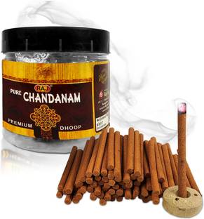 RAJ Pack of 150gm (80 Sticks Jar) Pure Chandanam Dhoop Incense Dry Sticks Jar Sandal