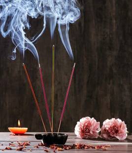Poioo Luxury Incense Sticks Agarbatti, Zero Charcoal, Premium Agarbatti (400g) Rose, Chandan, Chocolate, Golden Apple, Pineapple