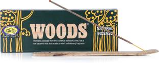 Cycle Agarbatti Combo - Woods Natural Agarbathi + Wooden Agarbatti Stand | Soothing blend of sandal, amber and natural oils