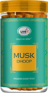 Live Touch Musk Dhoop Stick | Pack of 100 gm | Premium Jar Pack Musk