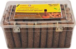 Gavo harshiddhi Cow Dung Chandan Dhoop Batti for Pooja Organic Incense Sticks 2.5 inc 60 Piece Sandalwood