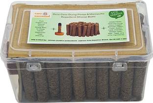Gavo harshiddhi Cow Dung Puja & Mosquito Dhoop Batti Organic Incense Stick - 2.5 Inch, 60 Pieces Havan