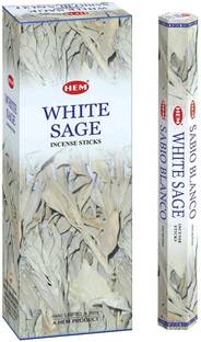 Hem Premium White Sage Incense Sticks - 100% Natural Smudge Sage Leaves Aggarbatti for Room Freshener, Meditation, Pooja, Cleansing