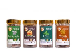 SHRESHTHA PREMIUM TULSI RAJNIGANDHA BRUT MUSK WOODS BAMBOOLESS DRY DHOOP INCENSE STICKS TULSI, RAJNIGANDHA, BRUT MUSK, WOODS