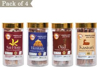SHRESHTHA PREMIUM SAI FLORA HERITAGE OUD KASTURI DRY DHOOP INCENSE STICKS (100GMSX4)400GMS SAI FLORA, HERITAGE, OUD, KASTURI