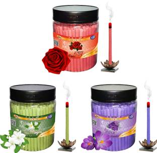 Shankh Rose, Lavender & Mogra Dhoop Stick (Incense Stick) Pack of 600 gram (200 + 200 + 200) Fragrances Mogra, Rose, Lavender