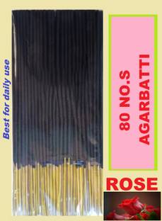 Aajkalgifts Rose premium agarbatti for temple pooja and yoga meditation (80, Set of 1) Floral Fragrance Incense sticks for Divine & Special Puja Experience