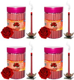 Shankh Rose Dhoop Incense Stick Pack of 400 gm (100 + 100 + 100 + 100) Fragrance Rose