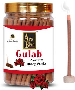 Aroblend PREMIUM GULAB DRY DHOOP STICK (100GRAM) JAR, ROSE GULAB FRAGRANCE | NO BAMBOO | NO CHARCOAL