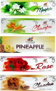 Vishvarup The Fragrance of Devotion Natural Insense Sticks | Dhoop Sticks | Mogra, Champa, Pineapple, Rose, Chandan