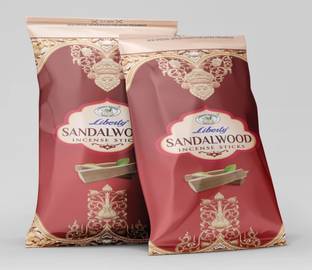 LIBERTY Sandalwood Incense Sticks Agarbathis Zipper pack - Pack of 2 (2 X 120gms) Sandalwood