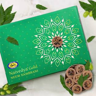 Cycle Pure Naivedya Gold Sambrani Cups | 18 Cups + 1 Holder | Natural Guggal | Neem Fragrance Havan Cups
