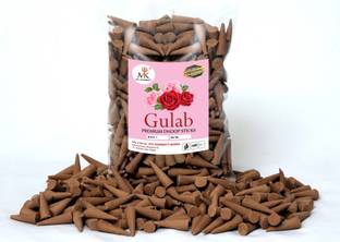 MkAgarbatti GULAB Incense Dhoop Cones ( charcoal free ) For pooja 300gm Pack ROSE, GULAB