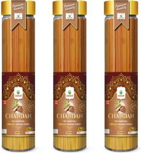 GODSUN Premium Chandan Agarbatti Jar (3×100)300gm. 0% Charcoal Incense sticks Sandal