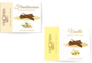 Vimoksha Premium Dhoop Sticks Pack of 2 (60 units each) Fragrance- Frankincense, Vanilla