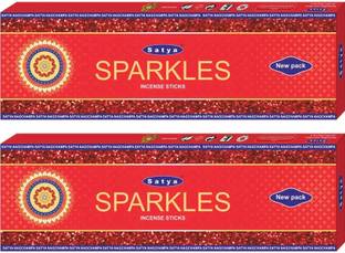 Satya Sparkles Incense Sticks (Pack of 2) Resins, Aromatic Oils, Long Lasting, Strong, Popular