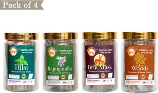 SHRESHTHA NATURAL PREMIUM DRY DHOOP INCENSE STICKS AGARBATTI 800GRAMS TULSI, RAJNIGANDHA, BRUT MUSK, WOODS