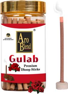 एरोबलेंड GULAB FLAVOUR DRY DHOOP STICKS PACK OF 100 GRAM JAR FOR ROOM FRESHNESS, अगरबत्ती
