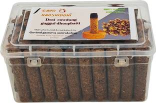 Gavo harshiddhi Natural Cow Dung Guggul Dhoop Batti Organic Incense Sticks 2.5 inches (60 Piece) Guggal, Havan