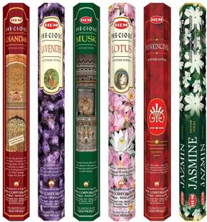 Hem Precious Combo Incense Assorted (120 Sticks) Precious Chandan, Lavender, Lotus, Musk, Frankincense, Jasmine Blossom
