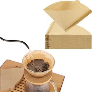 FosCadit 100-Piece Cone Shaped Natural Coffee Filters Disposable Paper Coffee Filter Cone Indian Coffee Filter