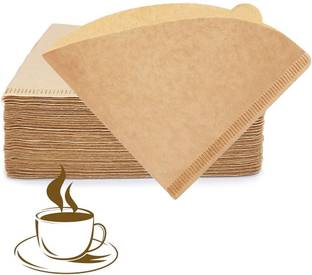 ELEPHANTBOAT 100 Counts Coffee Filter Paper for Brewing Coffee Natural Unbleached Coffee Filt Indian Coffee Filter