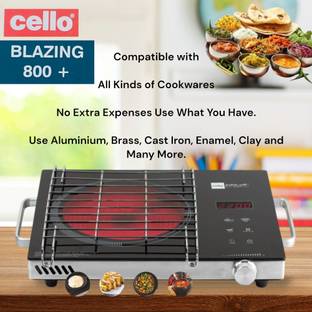 CELLO 2200 W Radiant Cooktop Jog Dial, Touch Panel