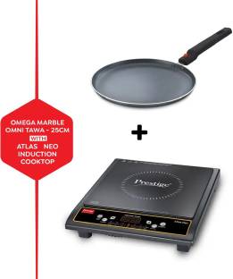 Prestige Atlas Neo Induction with Omega Marble Omni Tawa 25 cm Induction Cooktop