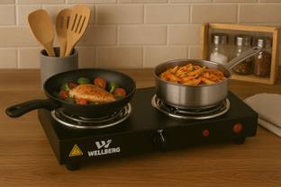 WELLBERG 2000 W Radiant Cooktop Jog Dial
