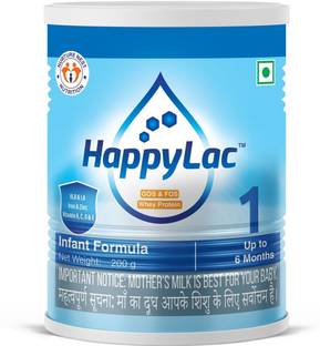 Happylac Stage 1 Infant Formula with GOS & FOS, Whey Protein, 200g, Up to 6 Months