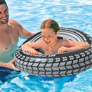 REVATAKG Big Size Black Tire Swimming Pool Tube for Adults Inflatable Pool Float Inflatable Swimming Safety Tube