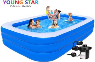 ECOM BHARAT PREMIUM 10 Fts LENGTH AND 6 Fts WIDTH RECTANGULAR WATER SWIMMING POOL Inflatable Swimming Pool, Inflatable Toy Pump