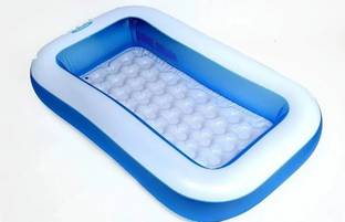 CEL 5.5ft Rectangular pool Bath Tub for Kids with air pump and a surprise Gift Inflatable Swimming Pool