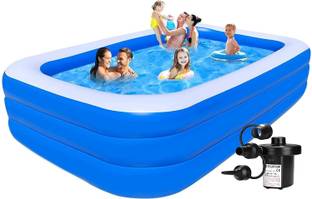 wagela 10 Feet Ract Kids Bath Tub with Air Pump Inflatable Swimming Pool